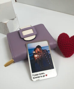 Personalised Solid Stainless Steel Wallet Photo Card - Custom Engraved Keepsake Gift for Him & Her - Unique Memory Holder - Perfect for Anniversaries, Birthdays, and Special Occasions