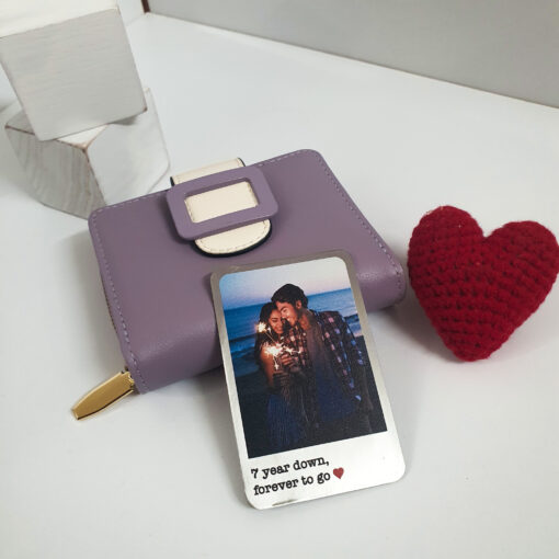 Personalised Solid Stainless Steel Wallet Photo Card - Custom Engraved Keepsake Gift for Him & Her - Unique Memory Holder - Perfect for Anniversaries, Birthdays, and Special Occasions