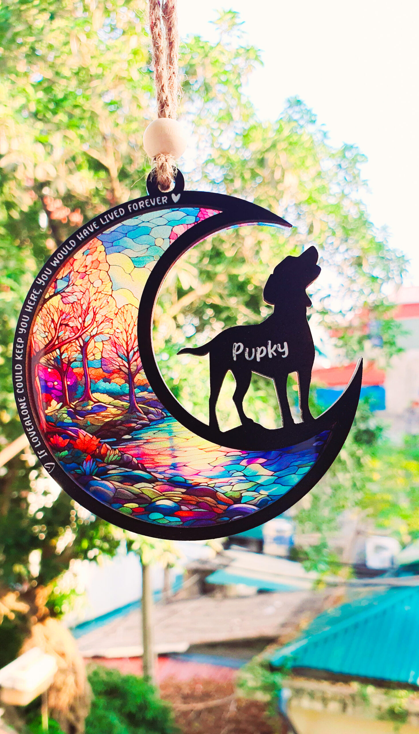 Personalized Loss Of Dog Sympathy Suncatcher, Dog Memorial Gift, Pet Memorial Suncatcher, Loss of Dog Gift, Dog Lovers