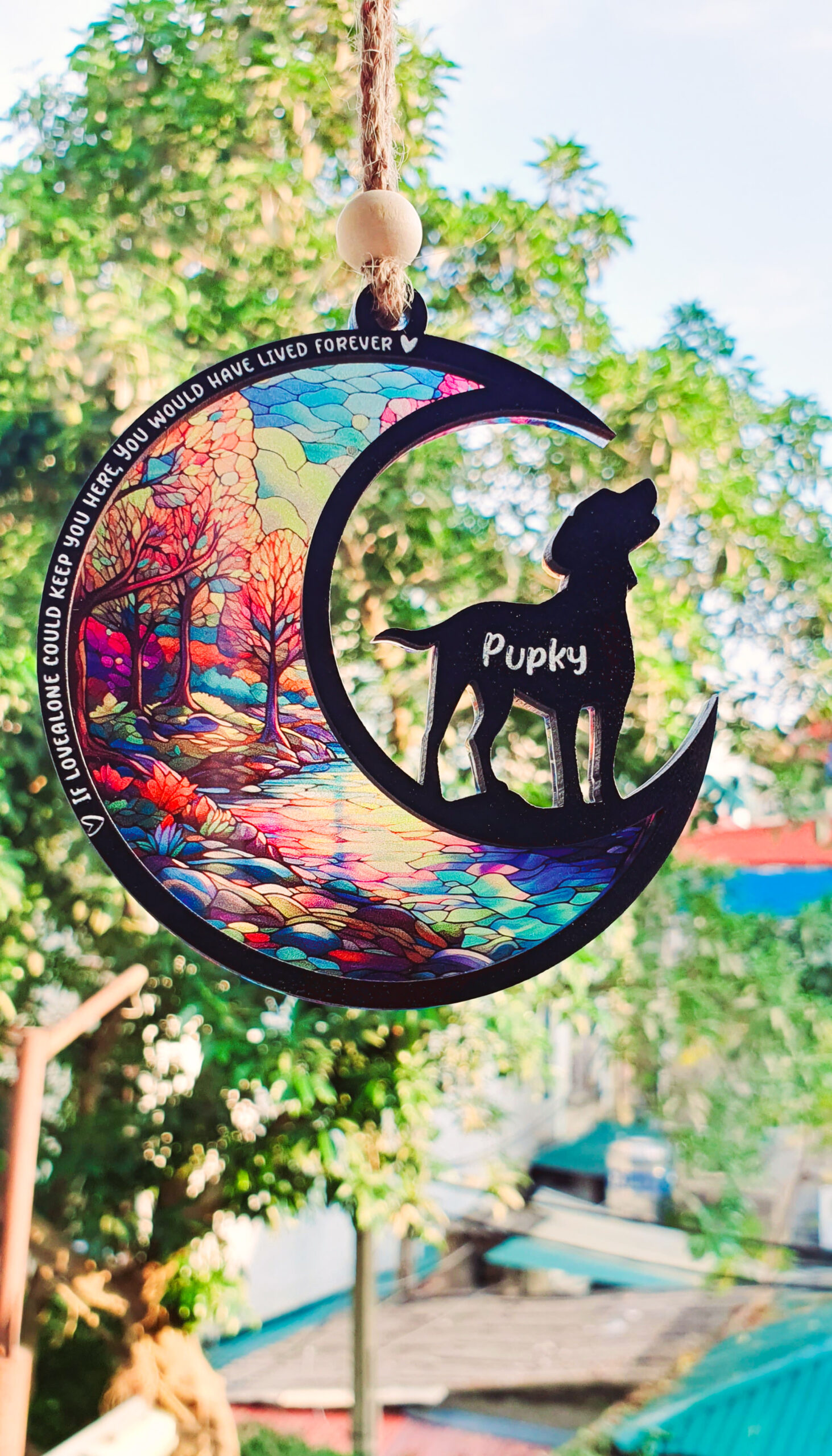 Personalized Loss Of Dog Sympathy Suncatcher, Dog Memorial Gift, Pet Memorial Suncatcher, Loss of Dog Gift, Dog Lovers - Image 2